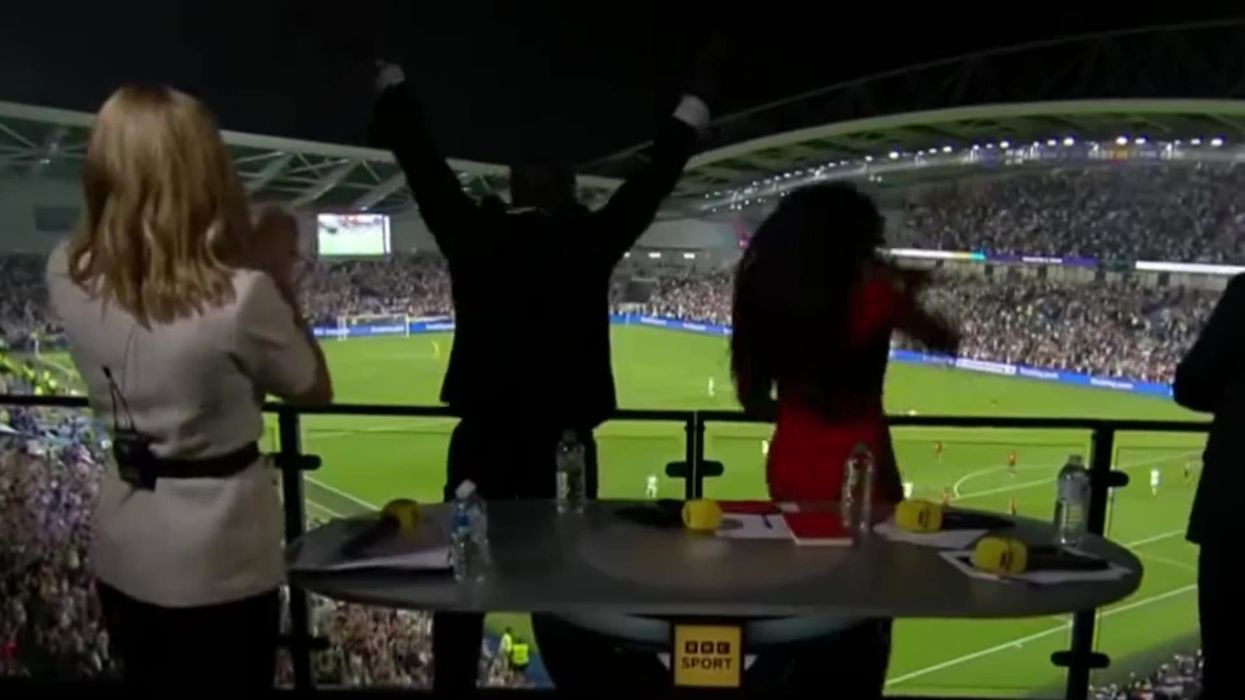 Ian Wright and Alex Scott go crazy when Lionesses score against Spain