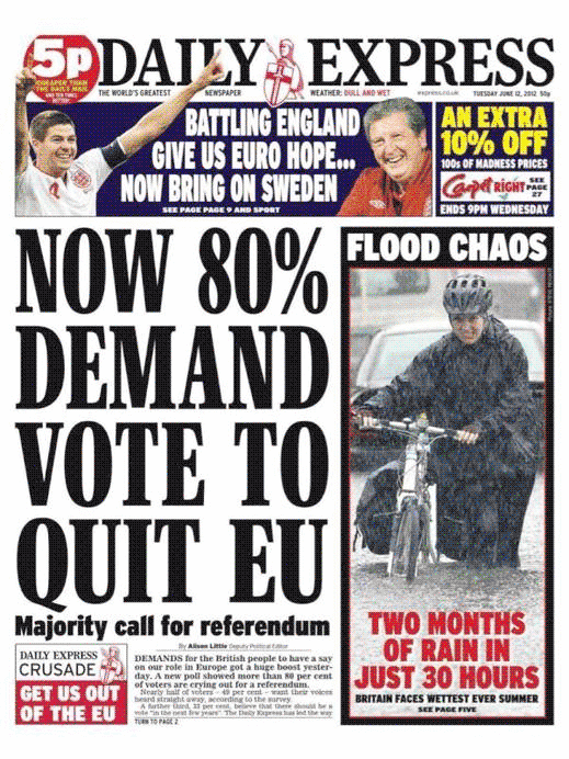 Expect more of these inglorious headlines if the Express backs Ukip