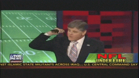 Hannity defends corporal punishment by smashing his belt on a desk