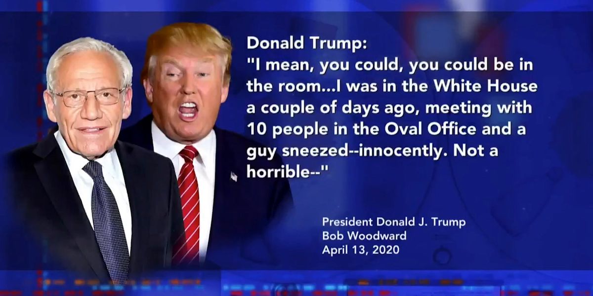 Bob Woodward reveals recording of Donald Trump worrying about a sneeze ...
