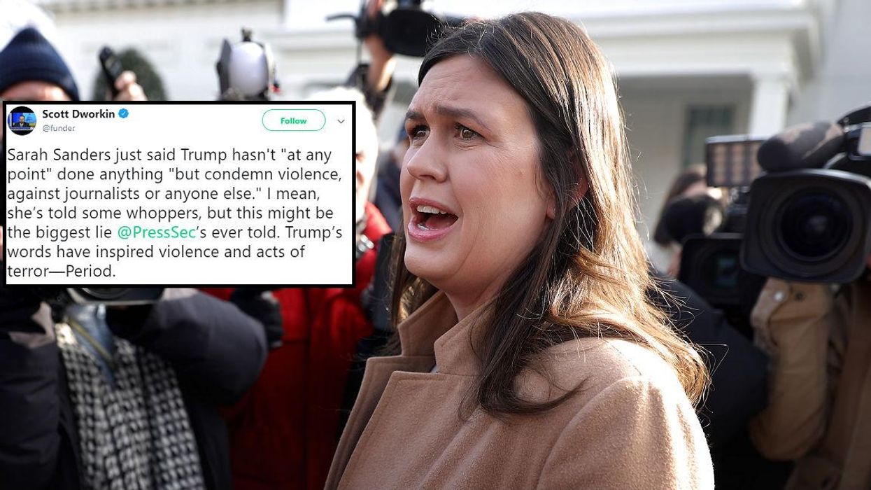 Sarah Huckabee Sanders claims Trump always condemned violence against journalists – and people pointed out something obvious
