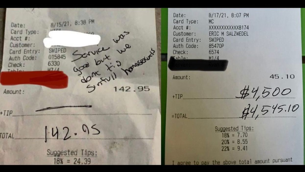 Strangers club together to give waiter a £3,300 tip after diners left a homophobic message