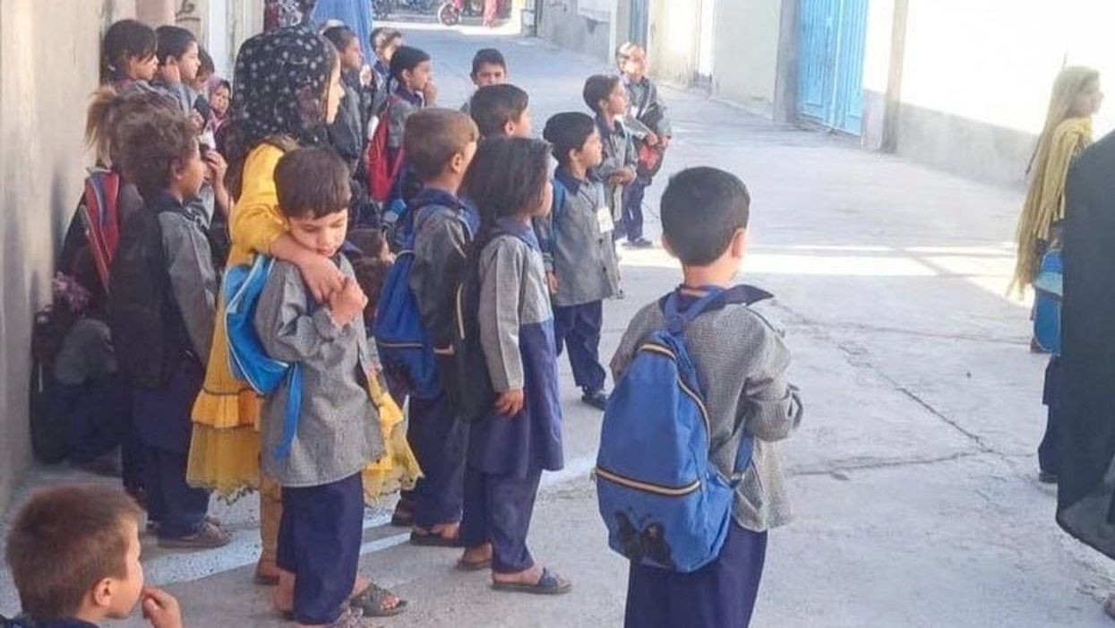 Poignant photo ‘shows female pupils bidding farewell to teachers’ in Afghanistan