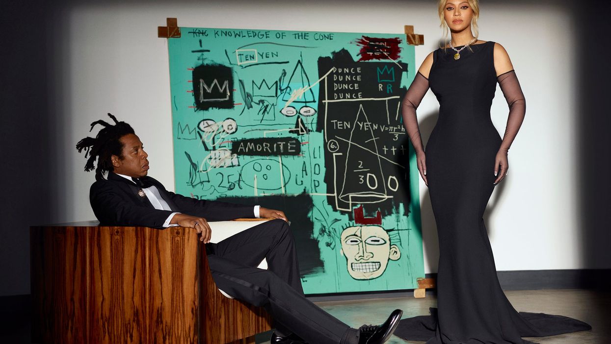 Beyonce poses in front of never-before-seen Basquiat painting wearing $5m diamond in most glamorous ad ever