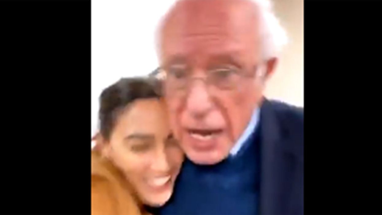 People are loving this video of AOC surprising Bernie Sanders