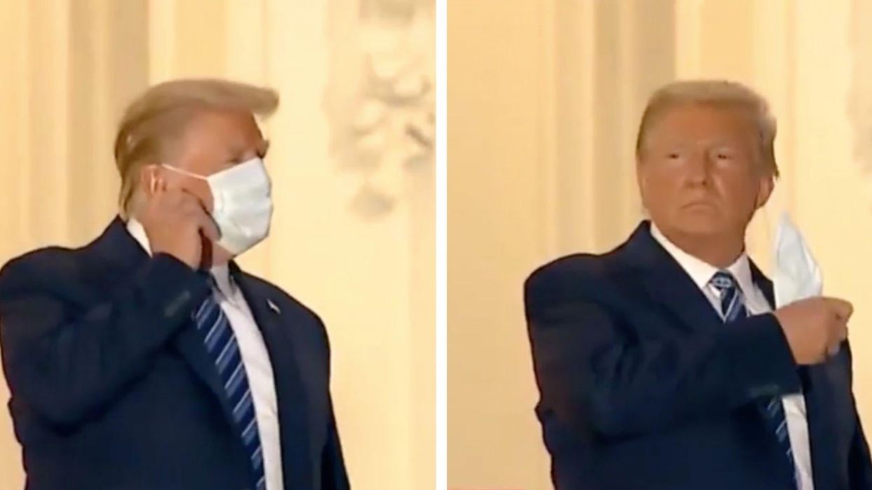 24 horrified reactions to Trump ripping off his face mask after returning to the White House