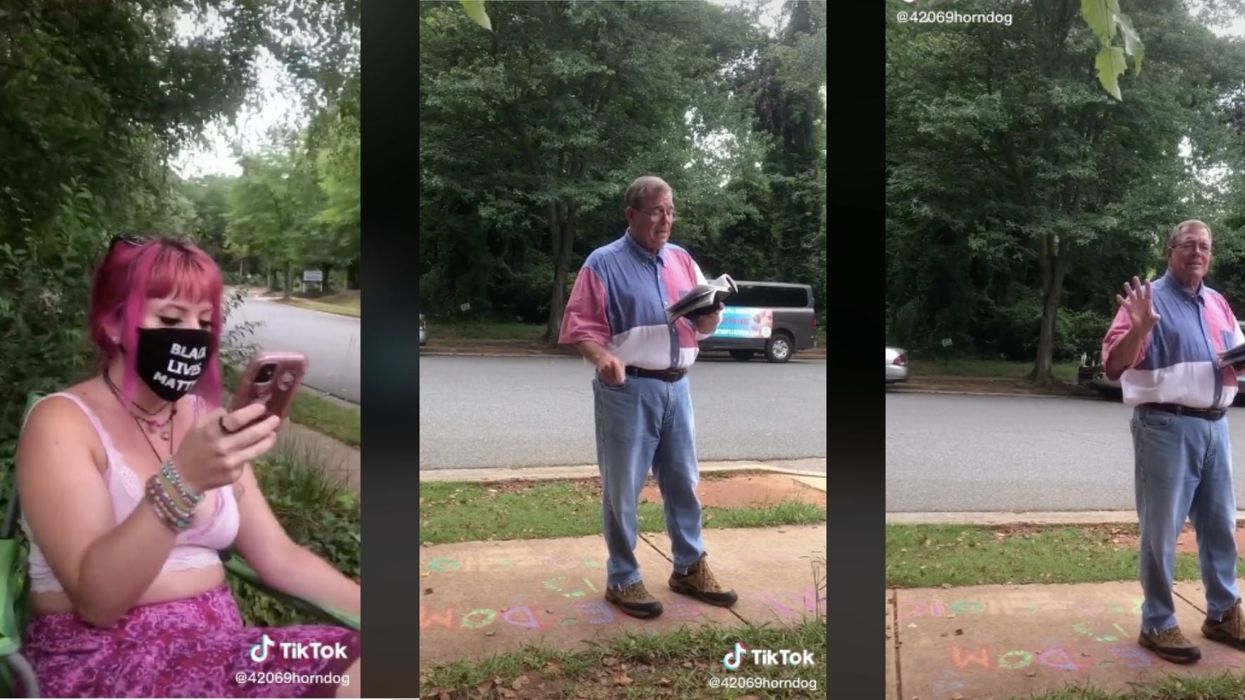 Woman reads 'WAP' lyrics to anti-abortion protester to make a powerful point about 'reclaiming our bodies'