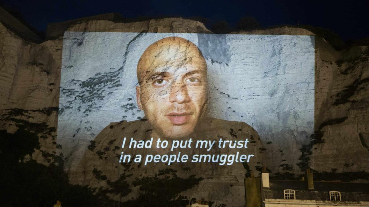 Led By Donkeys project heartfelt message from asylum seeker onto the White Cliffs of Dover