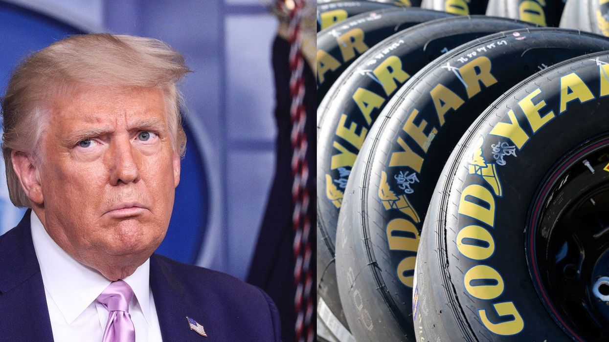 Trump ridiculed for calling for a boycott of Goodyear tyres despite having them on his own car