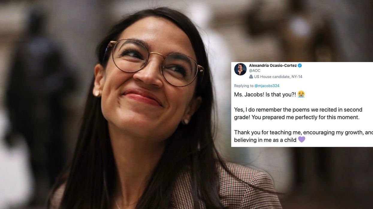 Alexandria Ocasio-Cortez's surprise reunion with her old teacher is the best thing you'll see today