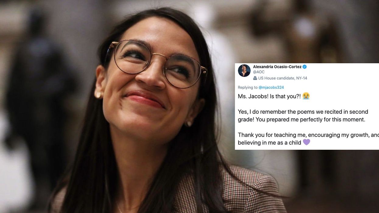 Alexandria Ocasio-Cortez's surprise reunion with her old teacher is the best thing you'll see today