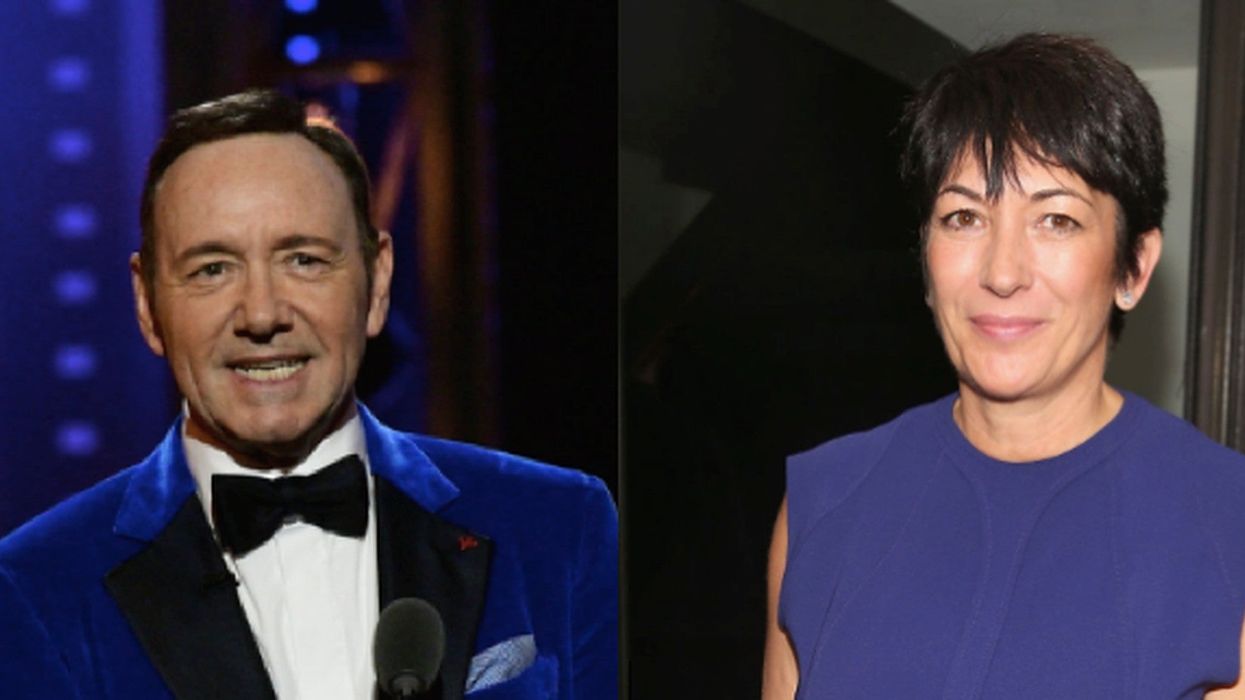 Outrage as photo of Ghislaine Maxwell and Kevin Spacey sitting on thrones in Buckingham Palace resurfaces