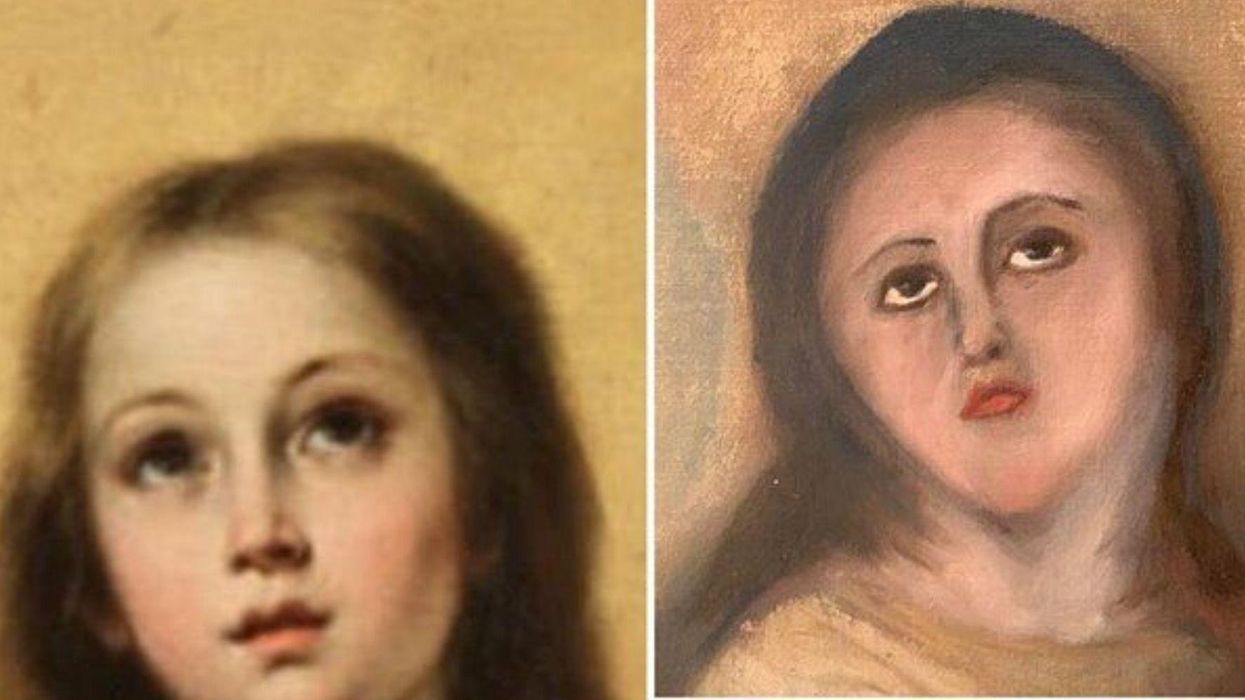 This restoration attempt of a priceless Virgin Mary painting did not go well