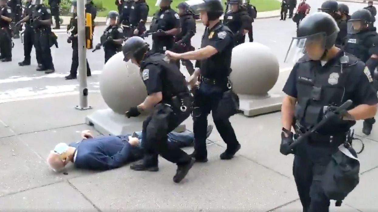 The 75 year-old Buffalo protester who was shoved over by police has not been able to walk since, lawyers say