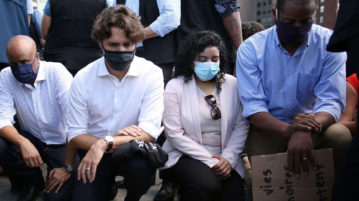 Justin Trudeau slammed for 'sickening' hypocrisy after taking the knee at Canada protest
