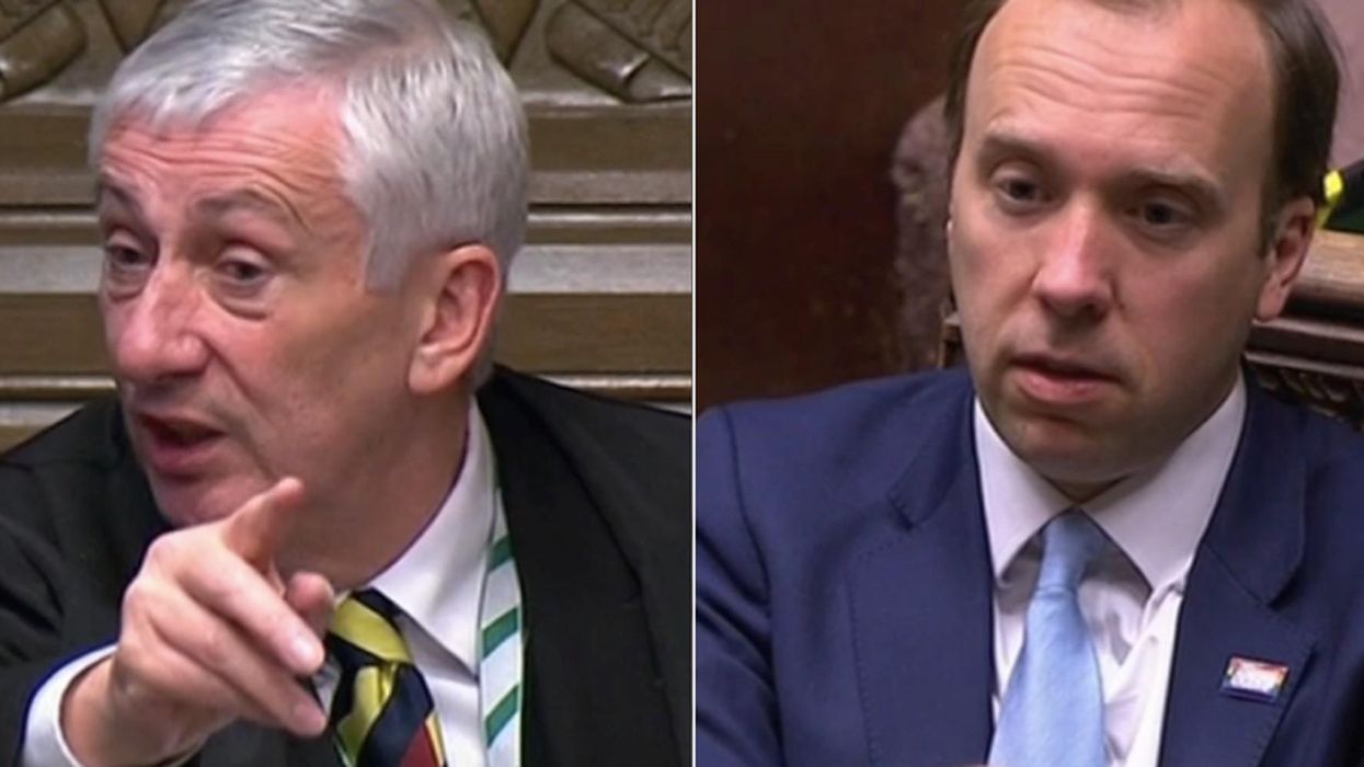 Speaker angrily threatens to throw Matt Hancock out of PMQs for rudely heckling Keir Starmer
