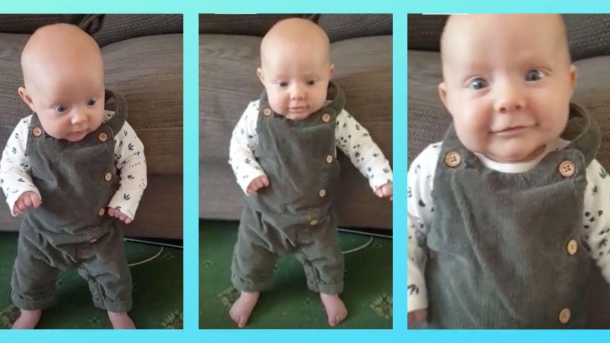 Parents stunned as 'world's strongest baby' learns to stand up on her own at just 8 weeks old