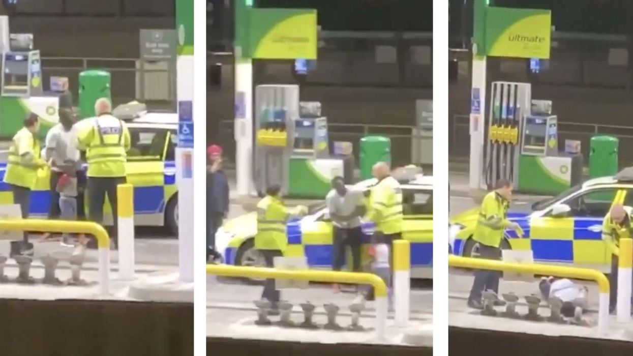 Outrage after shocking footage shows police taser an unarmed black man in front of his young crying son