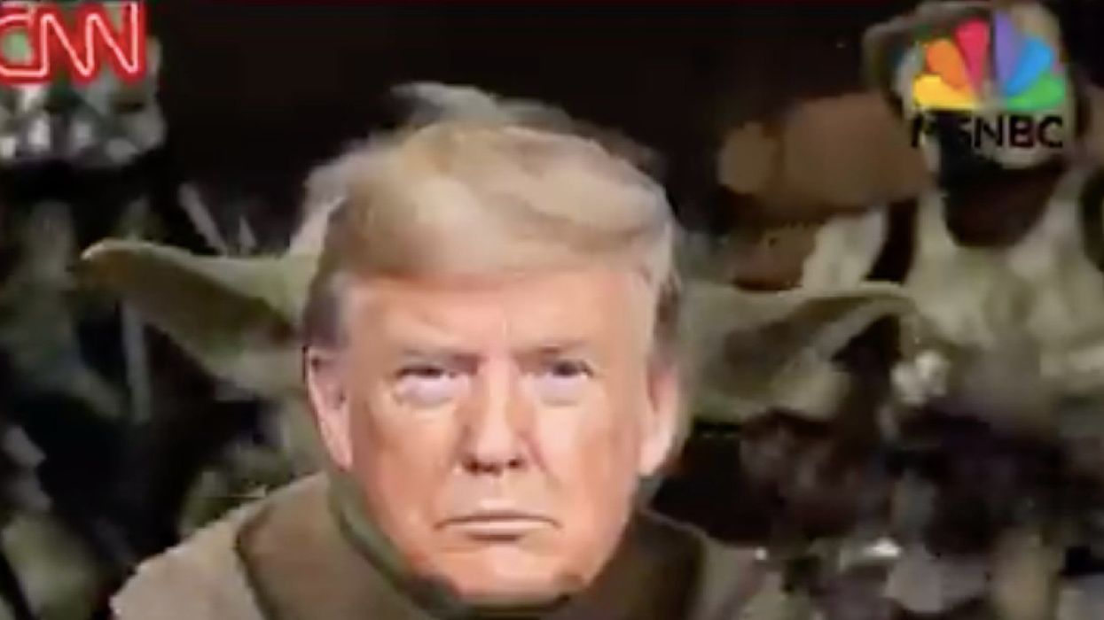 Trump's campaign team shares 'Star Wars' video of president decapitating news networks