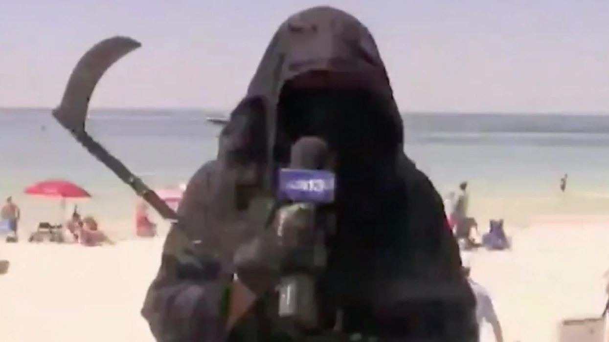 The Grim Reaper being interviewed from a scorching Florida beach might be the weirdest moment of 2020