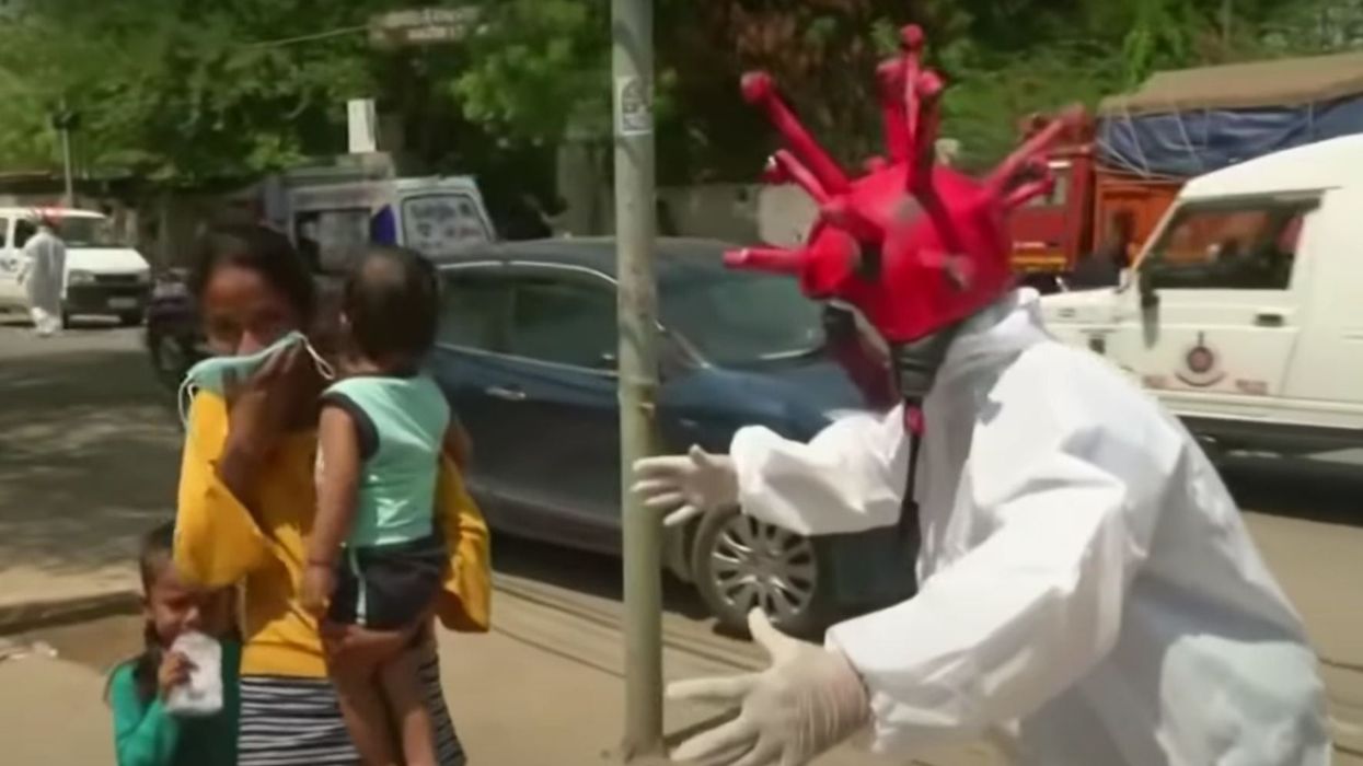 Police in India wear ‘coronavirus zombie’ costumes to scare people off the streets