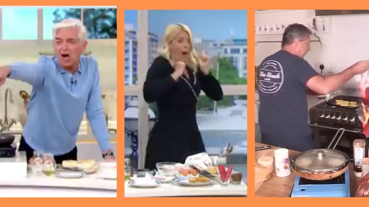 'John you're on fire!': TV chef oblivious as towel goes up in flames in live cooking segment