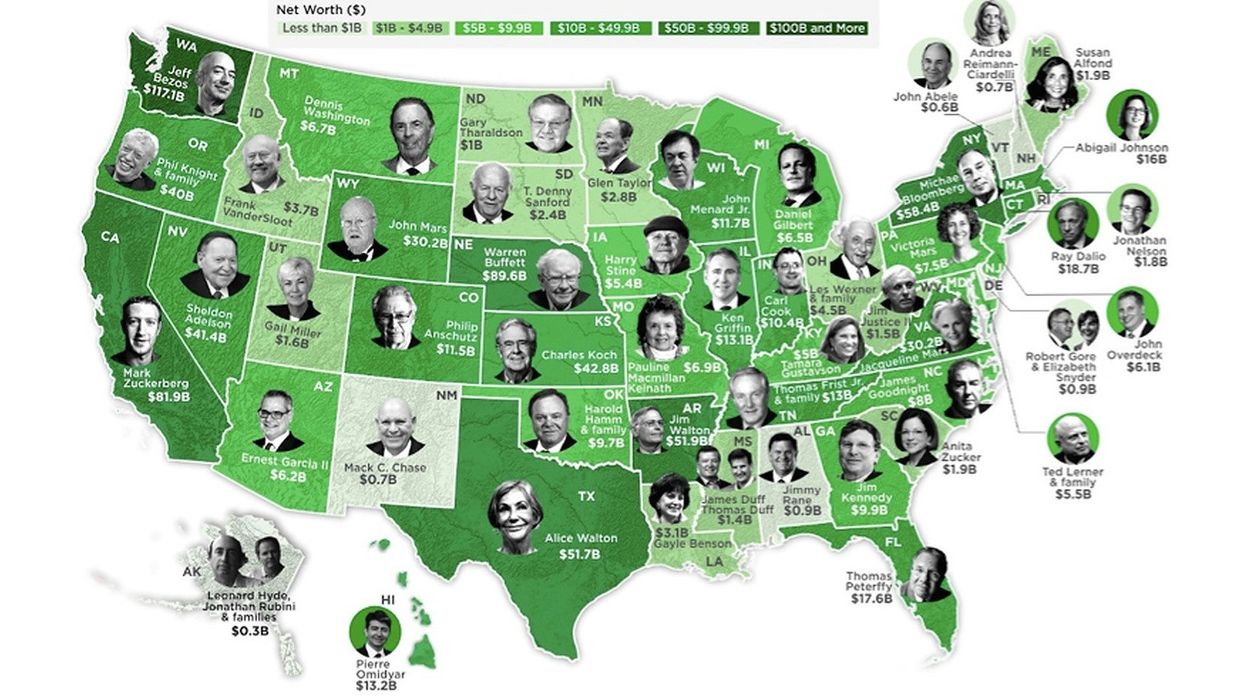 The wealthiest person in every US state, mapped