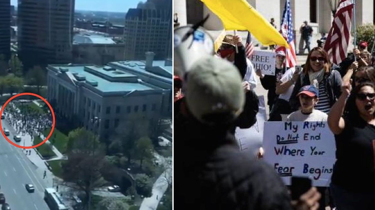 This footage reveals how tiny some of the anti-lockdown protests really are, so please don't share it