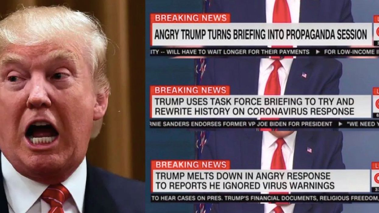 These TV news banners about Trump's latest meltdown look fake, but they're completely real
