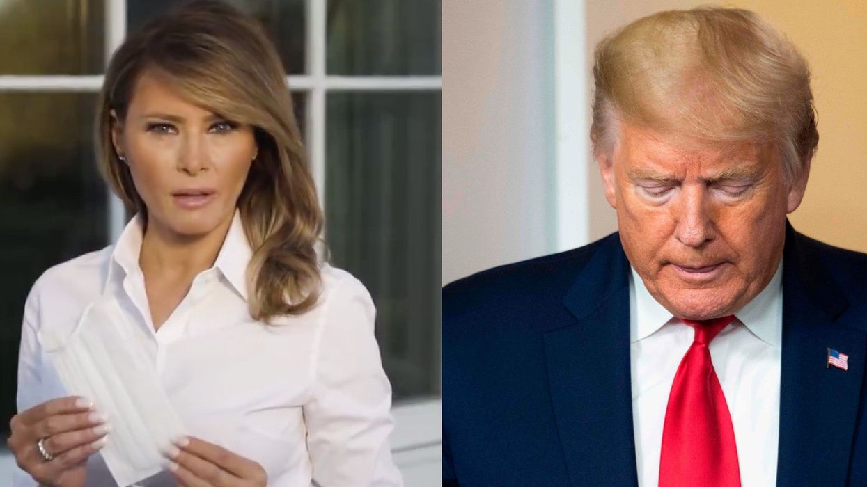 Melania Trump continues to contradict her own husband's advice on how to stay safe from coronavirus
