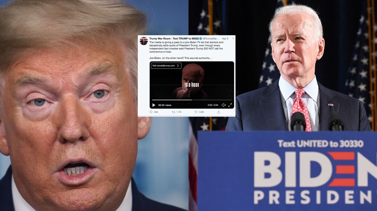 Trump campaign shares doctored video of Joe Biden calling coronavirus a 'hoax'