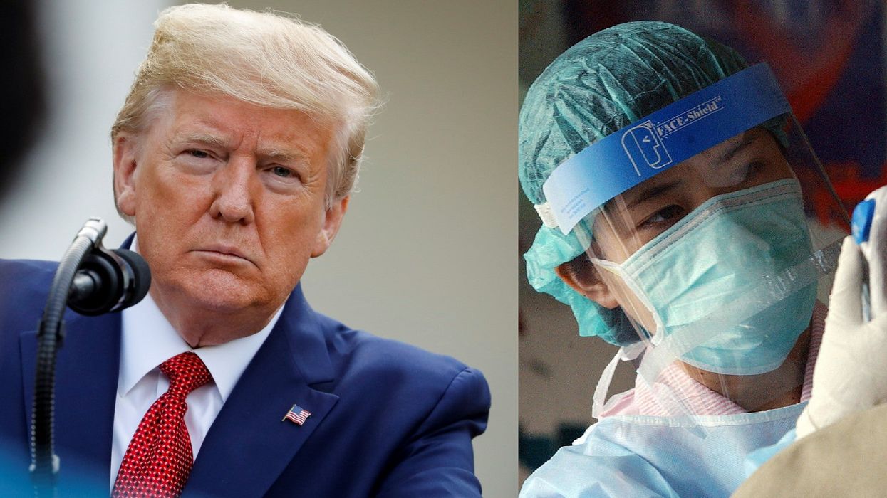 Trump causes outrage after implying health workers are stealing masks and selling them 'out the back door'