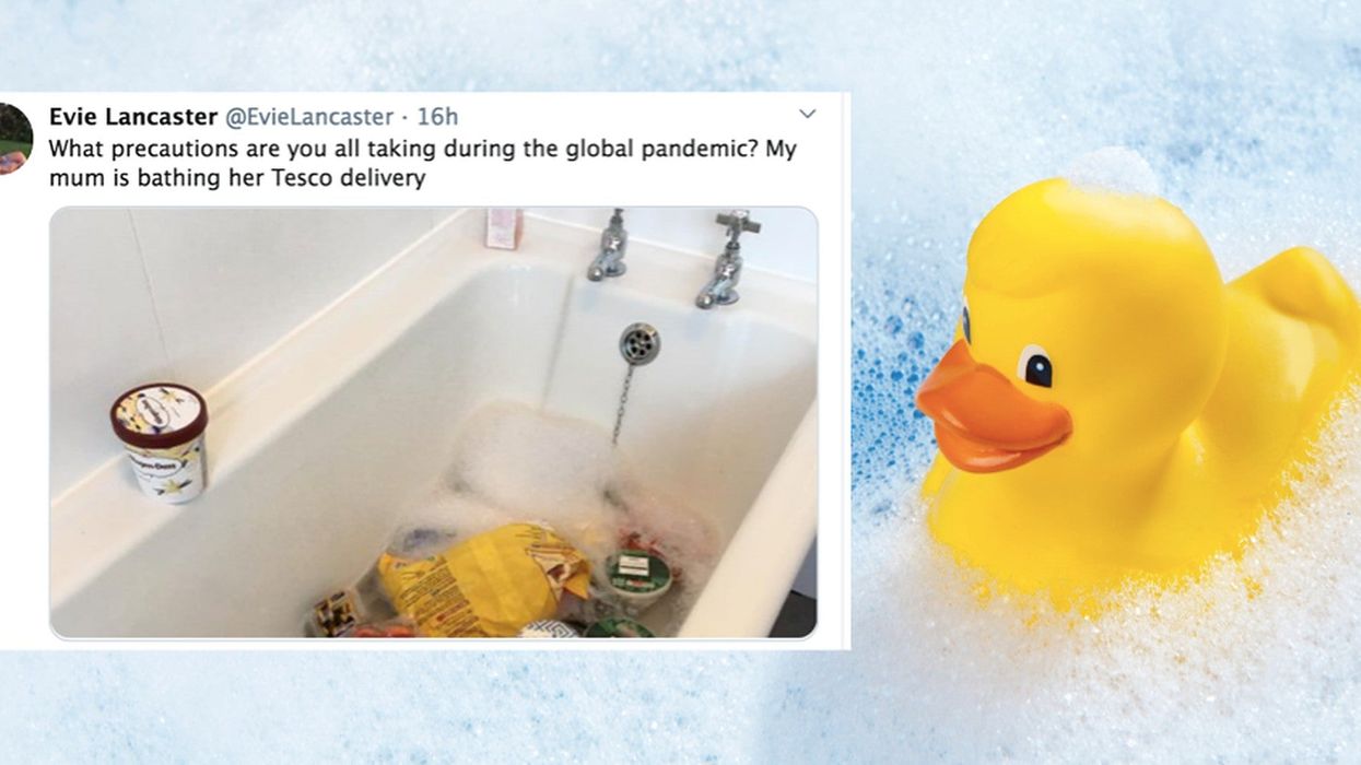 Cautious mother takes coronavirus prevention to the next level by giving her food a bubble bath