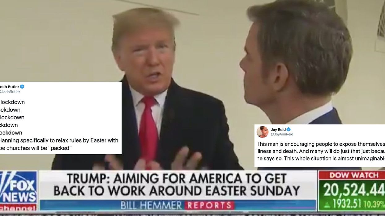 Trump criticised for saying that he wants to have churches 'packed' again by Easter Sunday