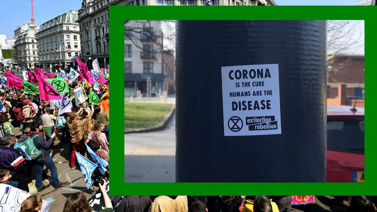 Extinction Rebellion accuses far-right groups of impersonating them as sticker about coronavirus being 'the cure' causes outrage
