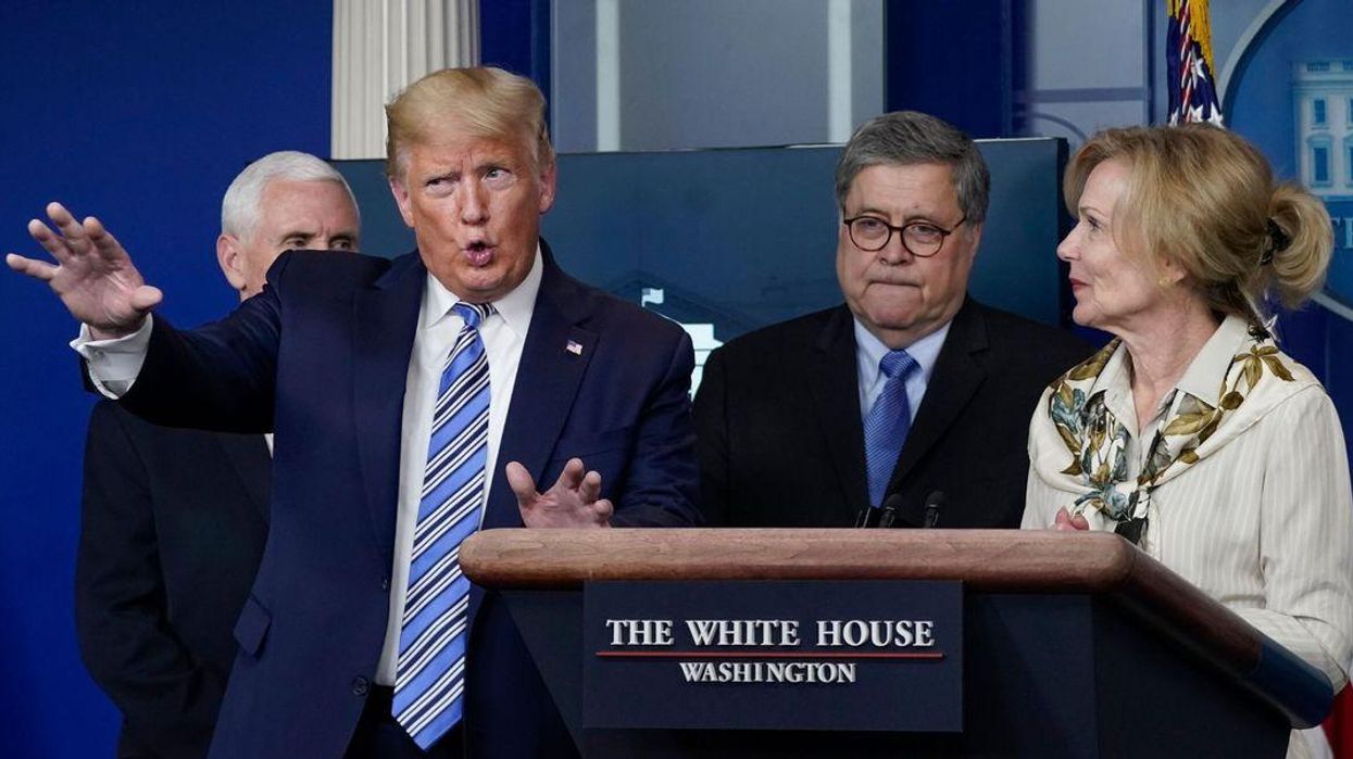 Trump backed away from a coronavirus health official as some sort of bizarre joke and it was excruciating