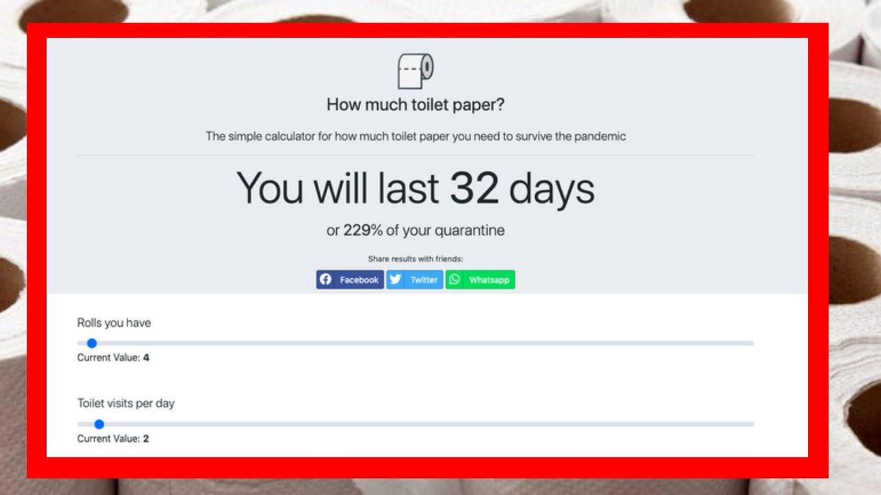This website calculates how much toilet roll you actually need during the coronavirus pandemic