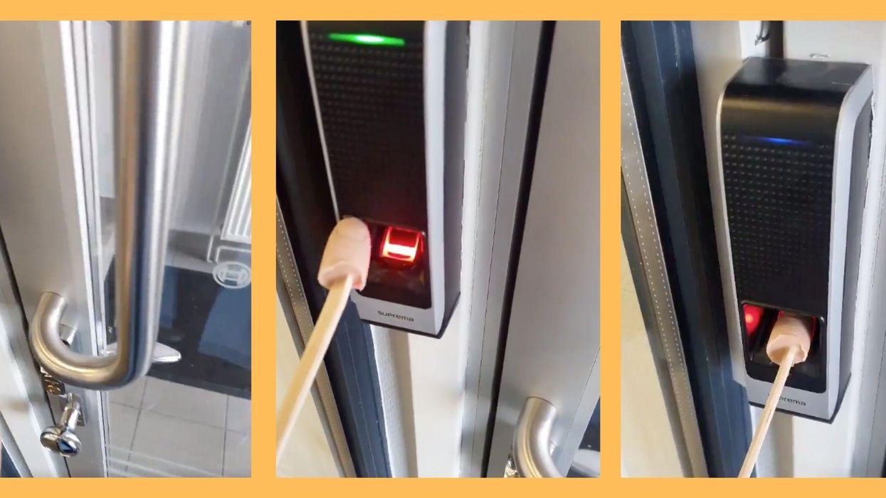 This man had to visit his office during lockdown so he made a 'finger on a stick' to avoid germs