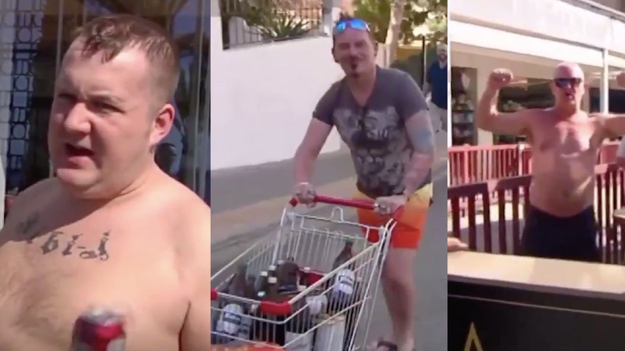 British tourists cristicised after joking about coronavirus while singing and drinking on the streets of Spain
