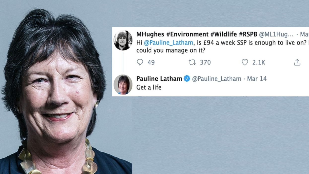 Tory MP Pauline Latham apologises for telling man to 'get a life' on Twitter for asking if statutory sick pay is enough to live on