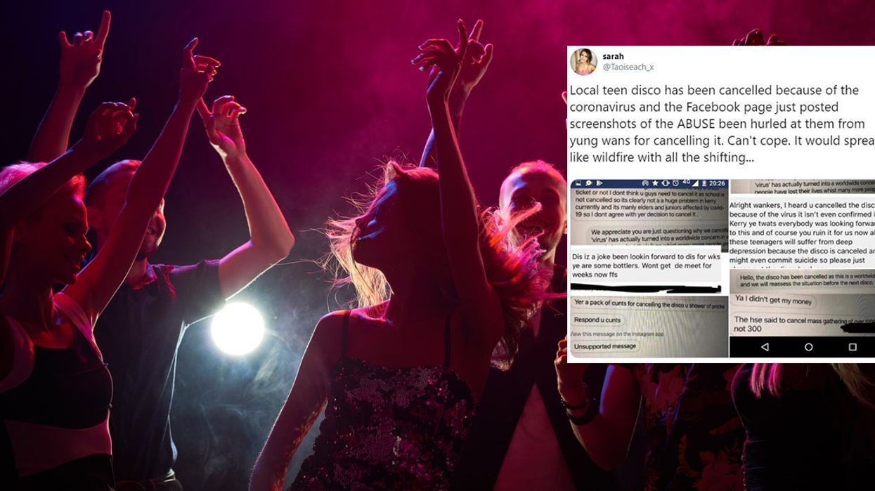 Irish teens flood venue with abusive messages after coronavirus forces cancellation of local disco