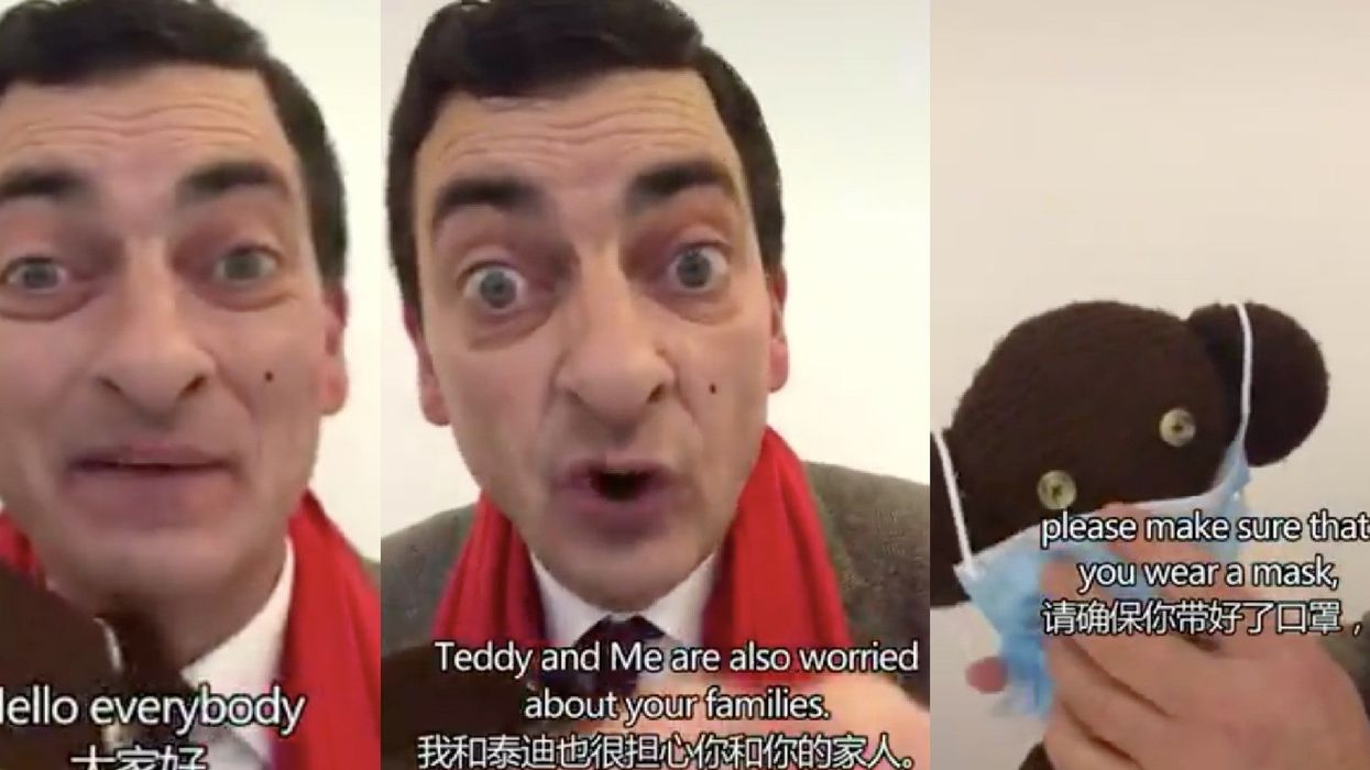 China is using a Mr Bean impersonator to spread positive messages about coronavirus