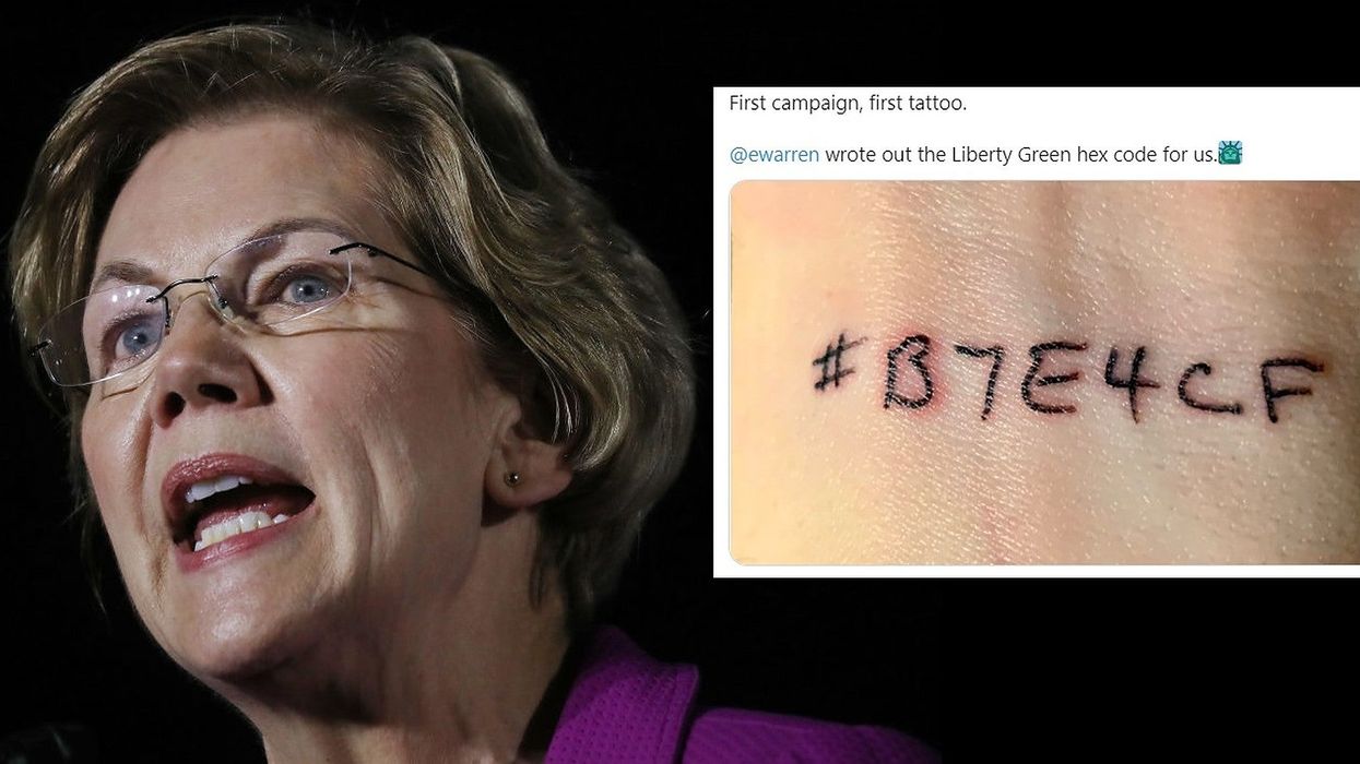 Elizabeth Warren supporter criticised for tribute tattoo that looks like a Holocaust number