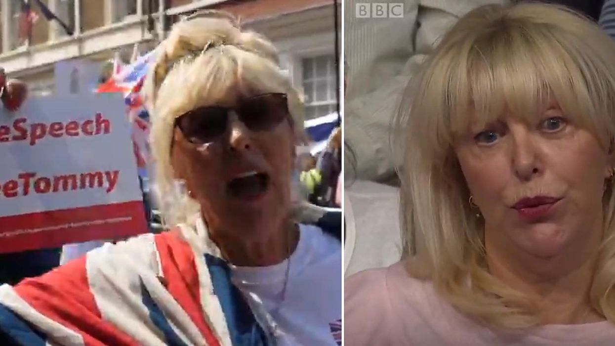 This woman seen screaming about Muslims at a Tommy Robinson rally looks and sounds very like that woman off Question Time
