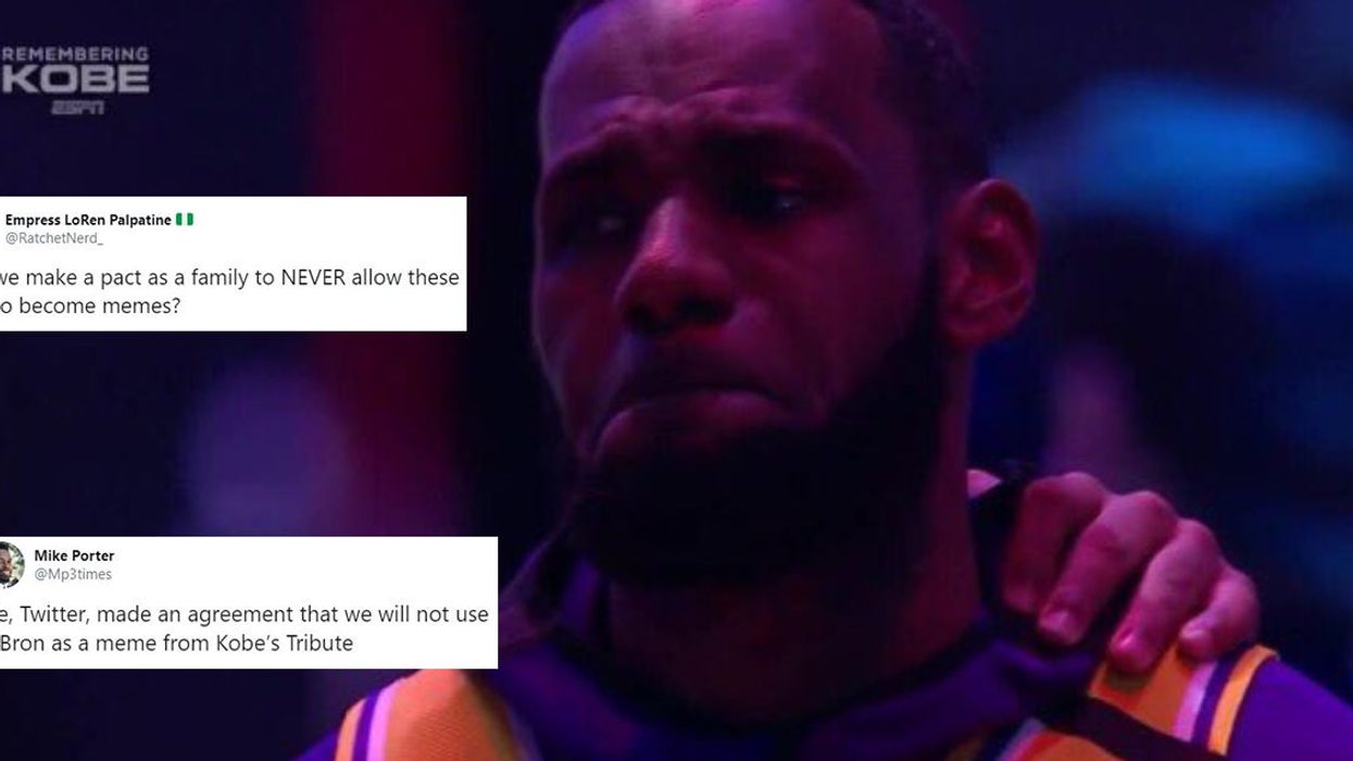 Twitter users reported for making memes out of LeBron James crying at Kobe Bryant tribute ceremony