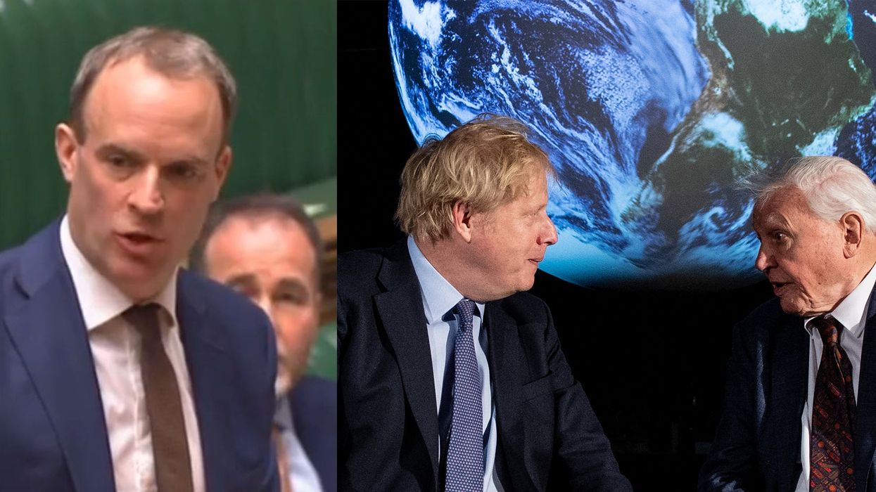 Dominic Raab mistakenly said Boris Johnson launched a climate change summit alongside Richard Attenborough, who died in 2014