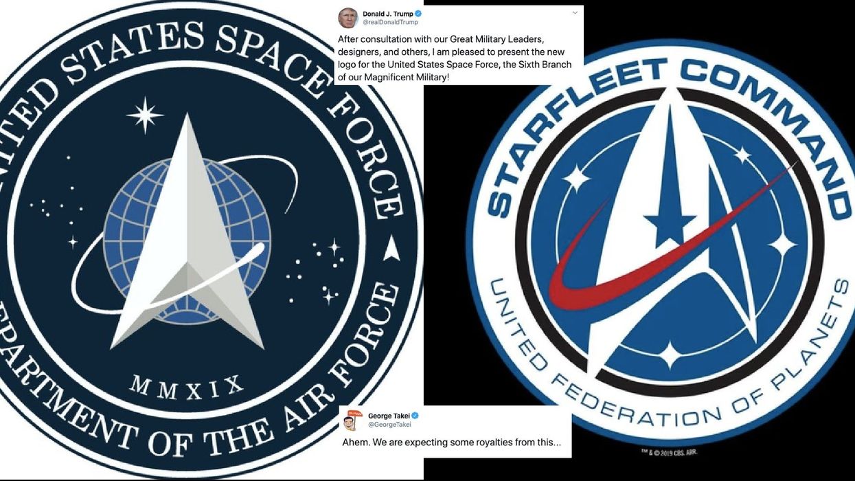 Trump roasted after unveiling Space Force logo that is identical to one from Star Trek