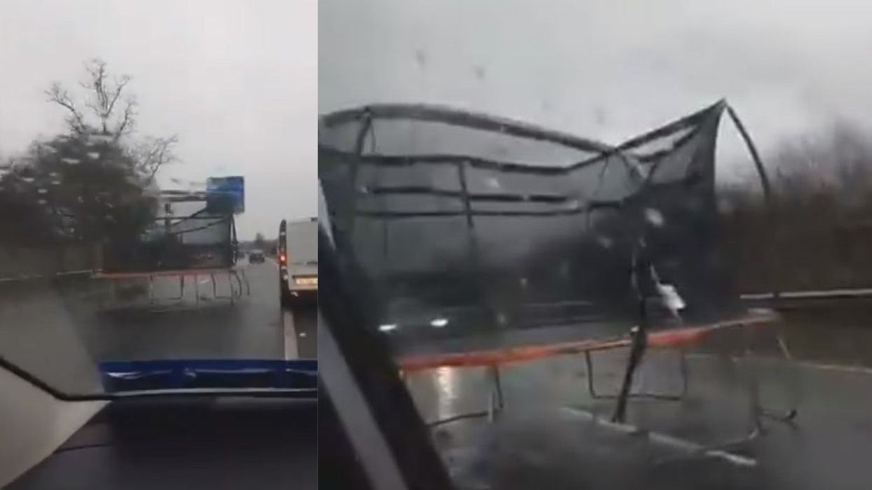 Storm Brendan causes havoc in Ireland after blowing a trampoline onto a motorway