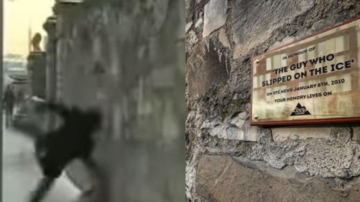 Plaque appears in Dublin for man who went viral by slipping on ice 10 years ago