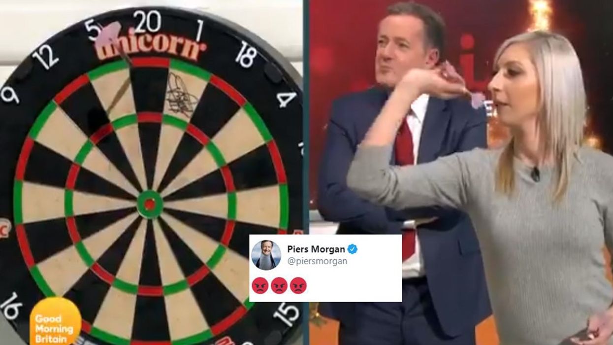 Piers Morgan thought he could beat a female professional darts player and it went as well as you'd expect